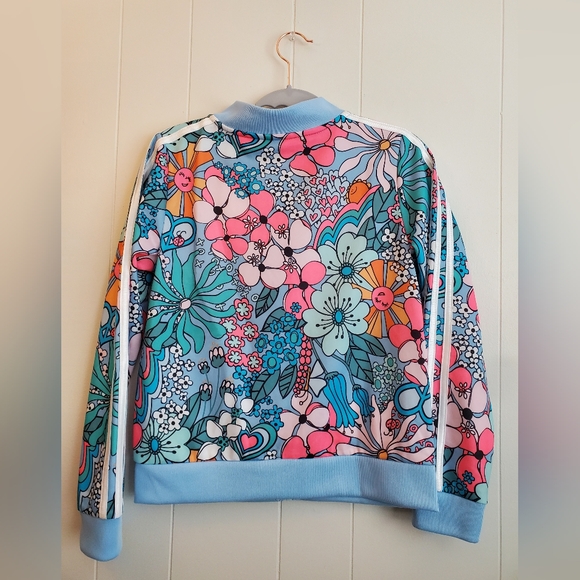 ADIDAS - Girls Size L/14 Floral Tricot Bomber Jacket - NWOT - Picture 3 of 8